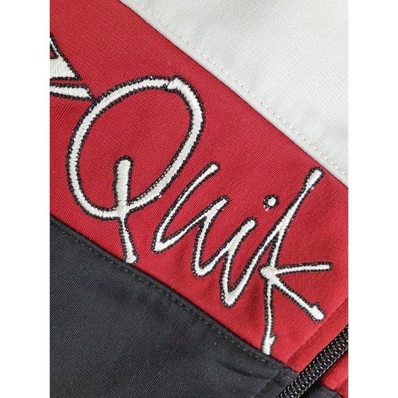 Vtg Quiksilver Track Jacket Men XL Black Red Colorblock Embroidered Logo Varsity - Picture 10 of 12